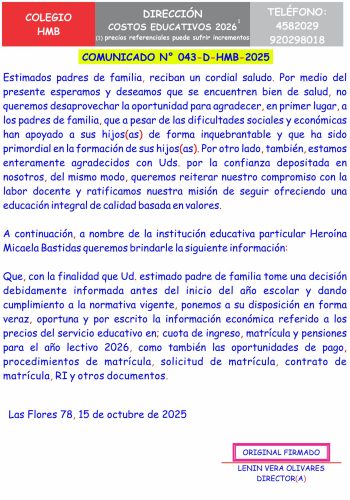 COMUNICADO-N° 043-D-HMB-2025-MATRÍCULA 2026-vers 01