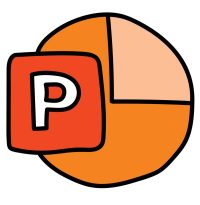 Microsoft PowerPoint icon in Doodle style